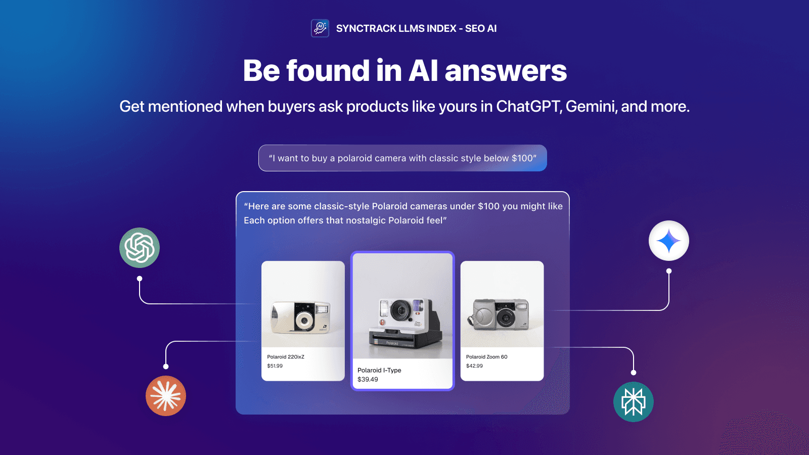 Shop mentioned in AI search results like ChatGPT and Gemini