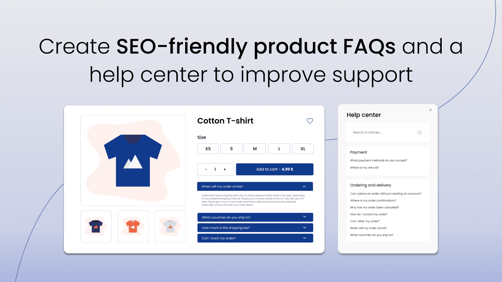 Fully customizable FAQ page & FAQ on product pages | Help center
