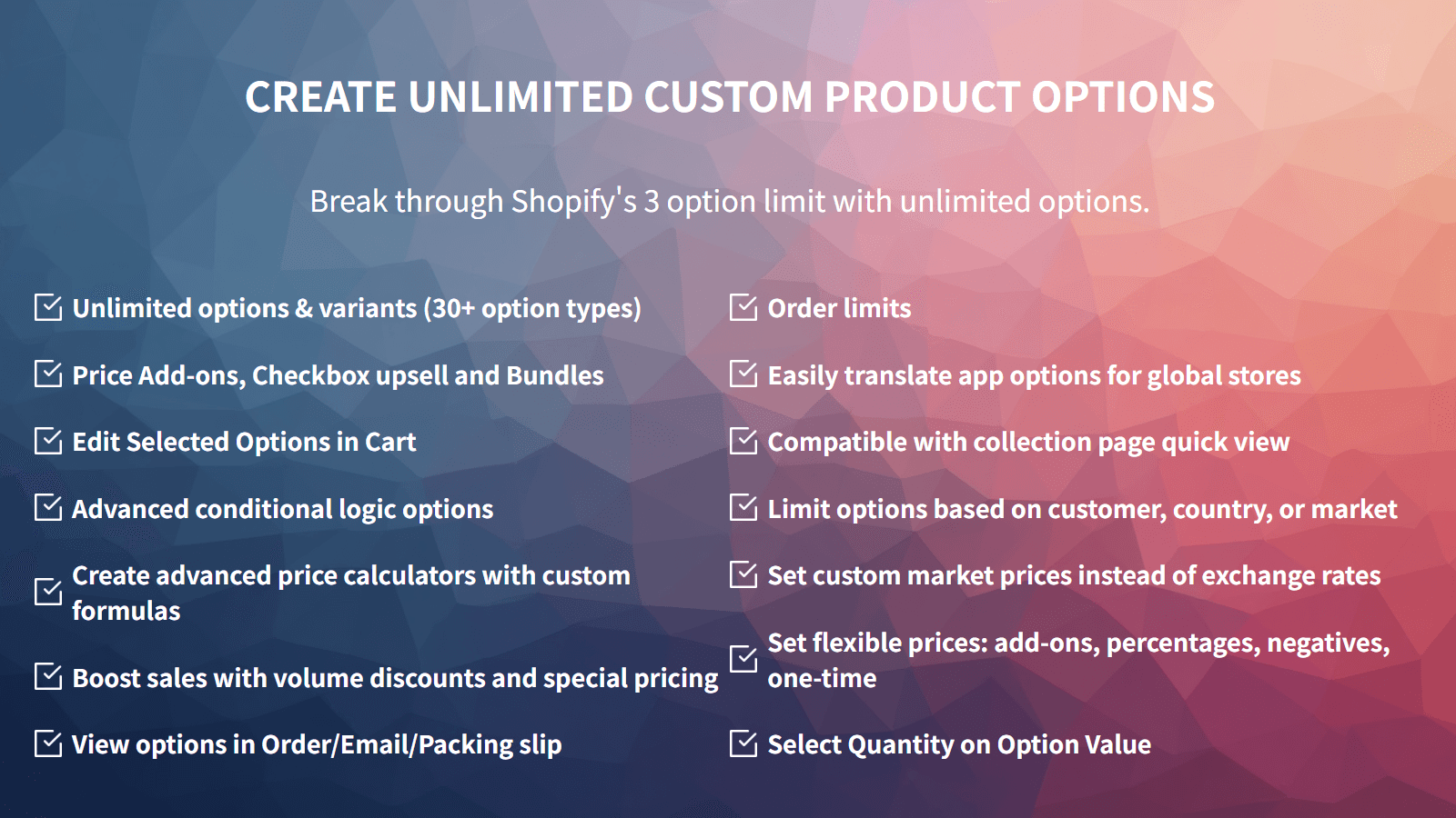 Variant Option Product Options