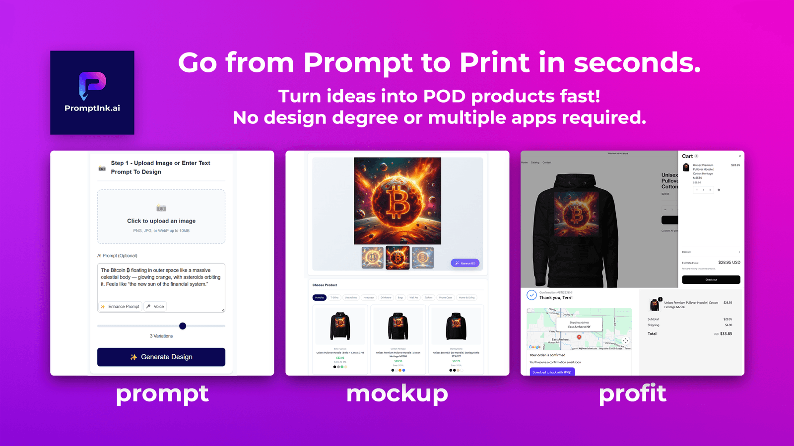 Generate print-ready designs with AI in seconds