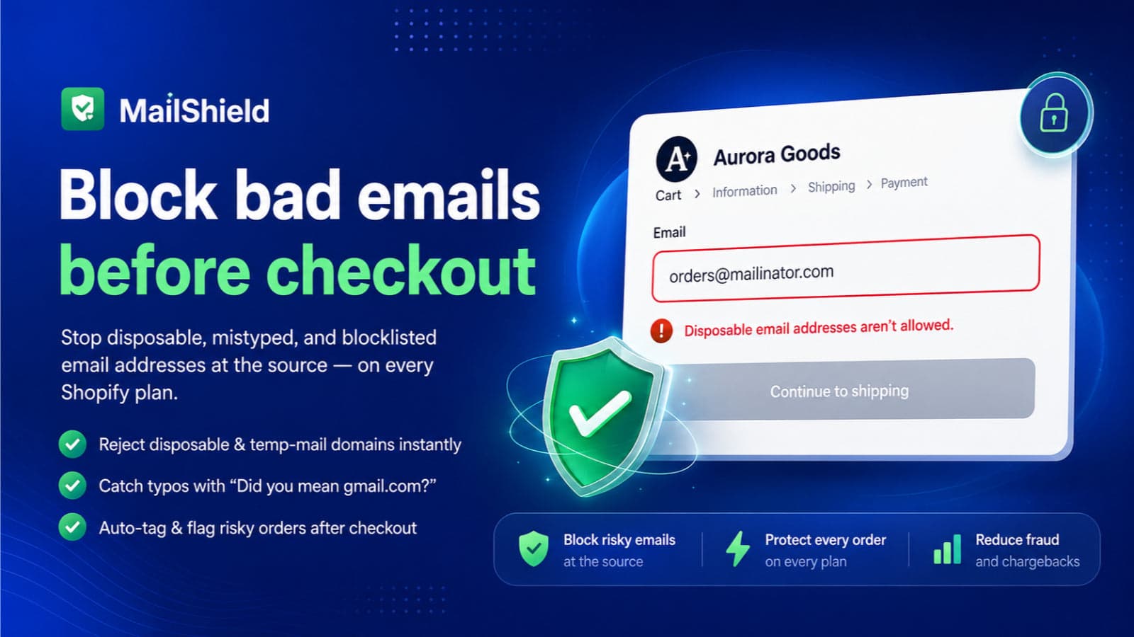 Block fake and disposable emails at checkout