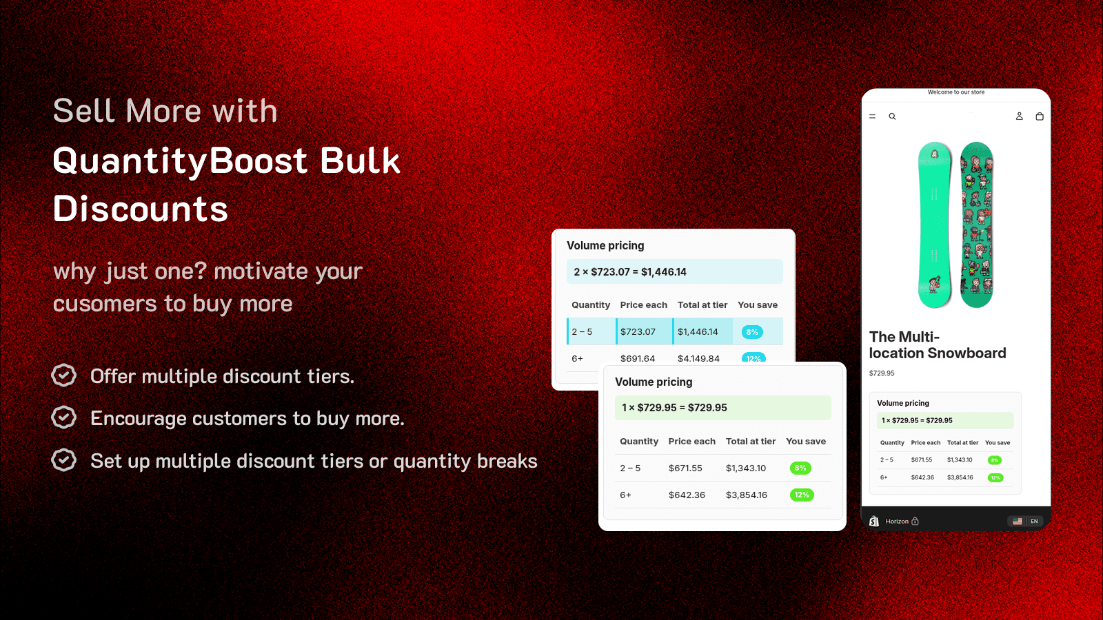 Create volume discount tiers and select products for campaigns