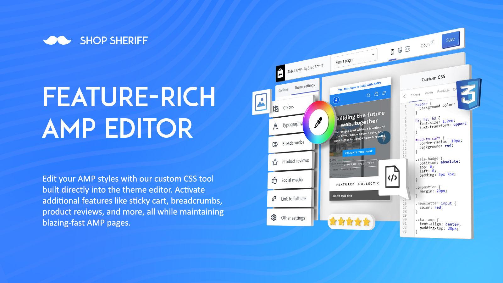 AMP and PWA - Shop Sheriff Customize Amped Mobile for SEO & PWA