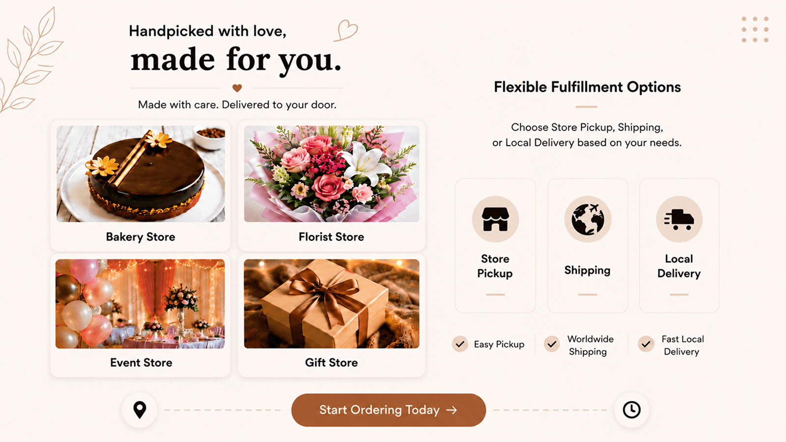 Block delivery dates, schedule pickup, set holiday delivery rule