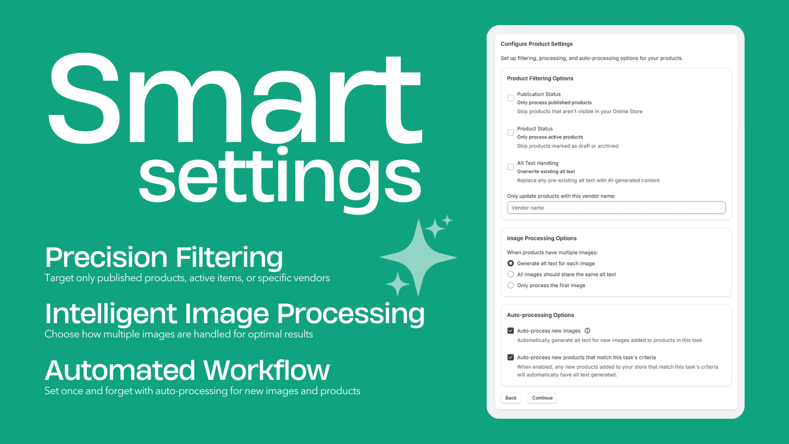 ALT SEO AI Alt Text Generator - Smart Settings