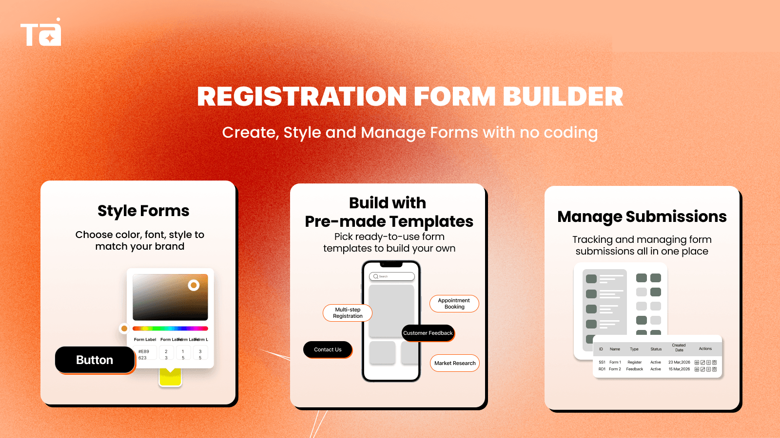 Create, style & manage custom forms with templates