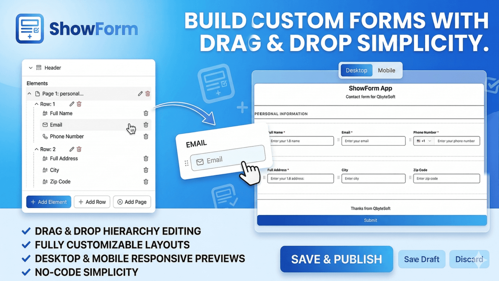mobile-responsive contact form with custom branding