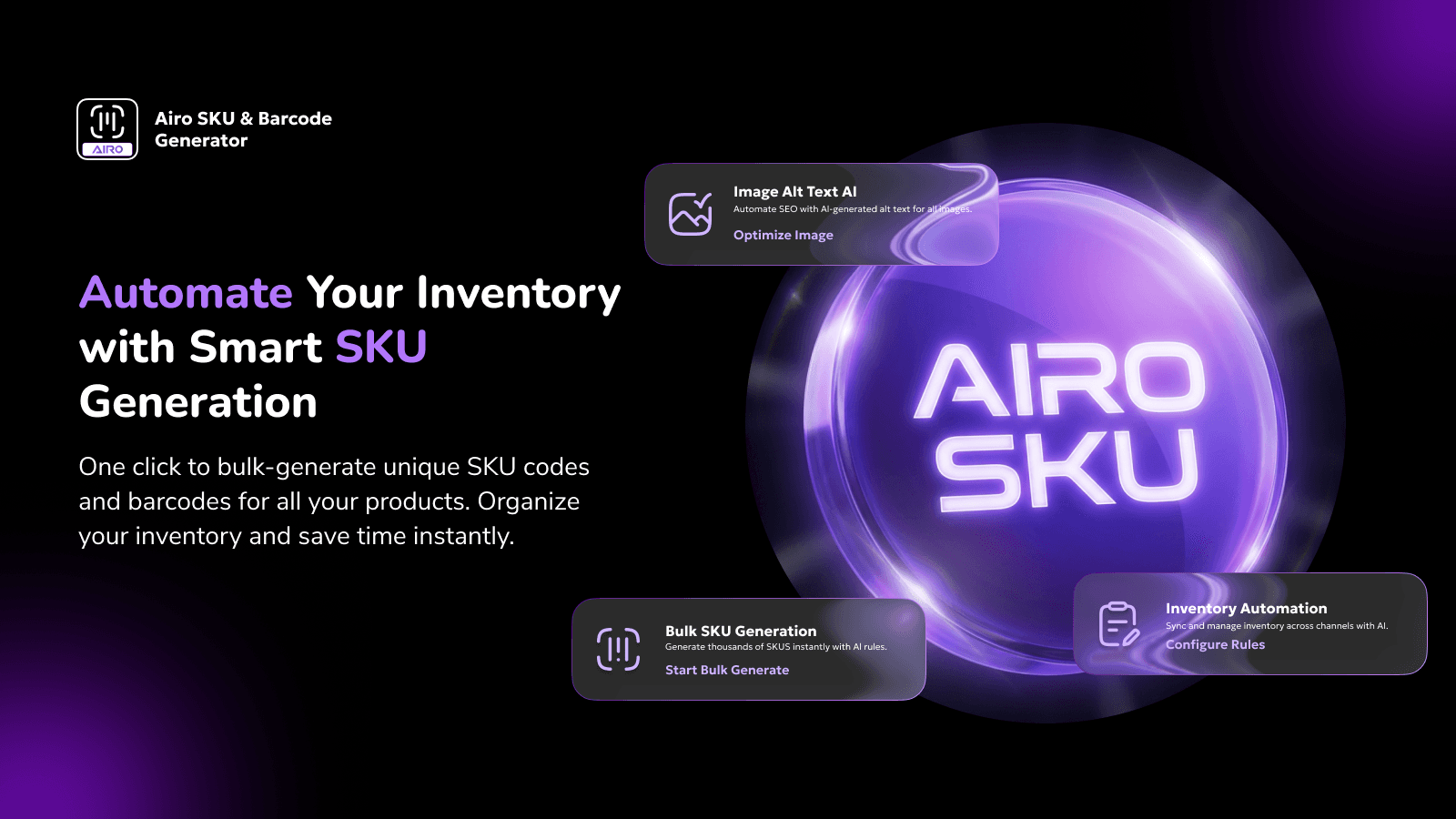Airo SKU & Barcode Generator