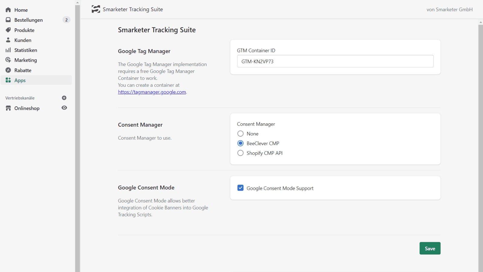 Administrator interface