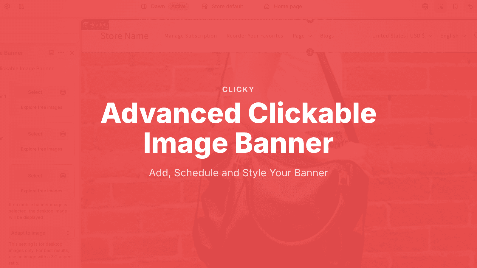 make hero banner image clickable