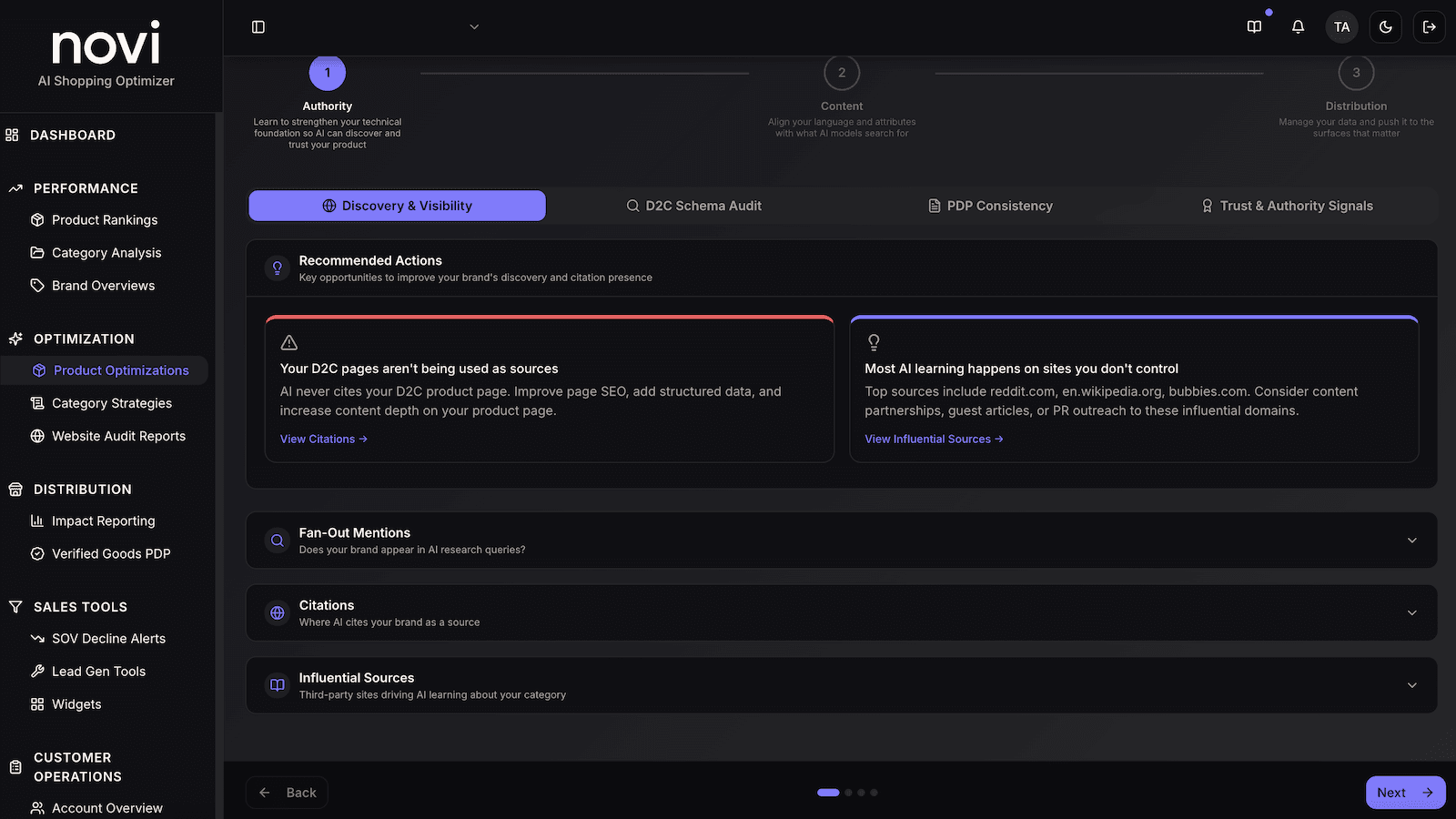 Get product-level recommendations tailored to your category