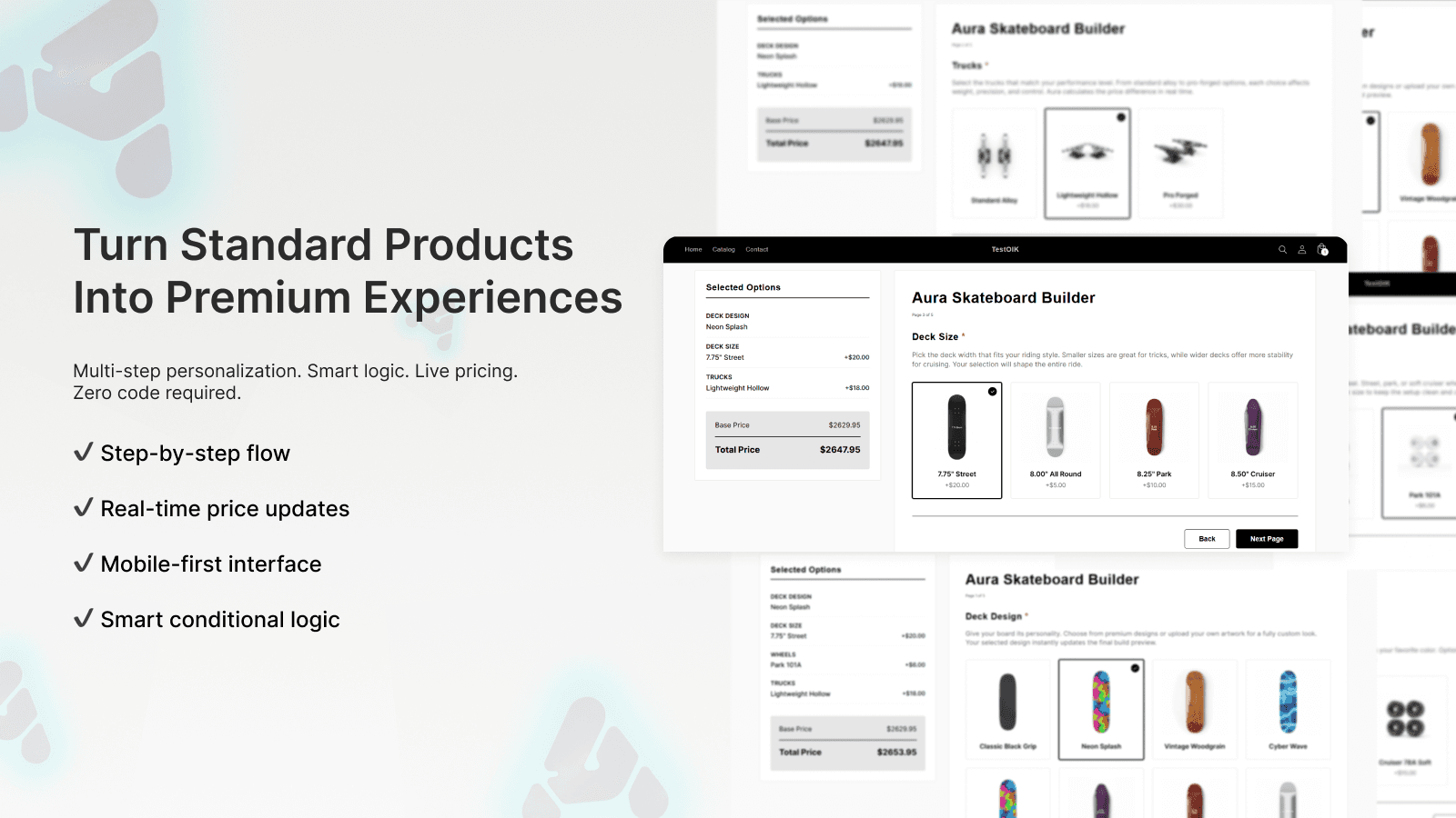 AuraCustomizer shopify custom product builder form