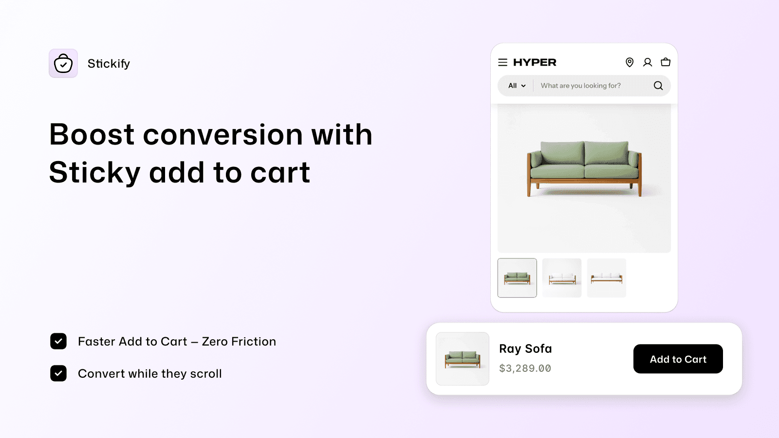 Stickify sticky add to cart bar on store product page