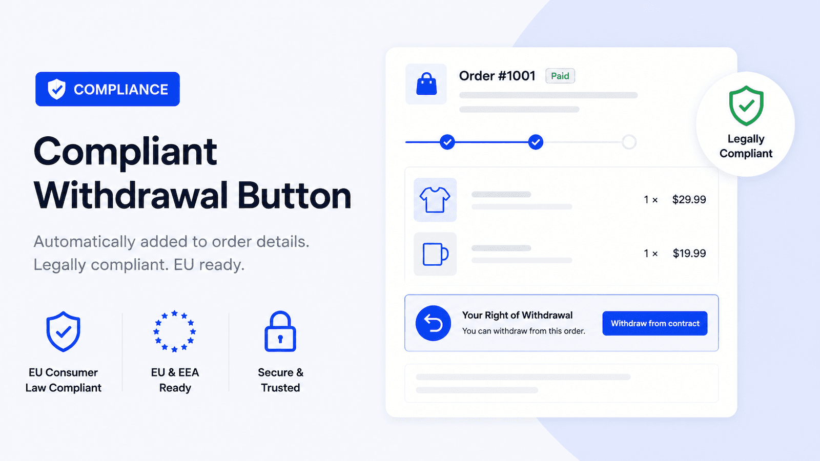 Widerrufsbutton, Formular, Email & PDF - EU Compliant