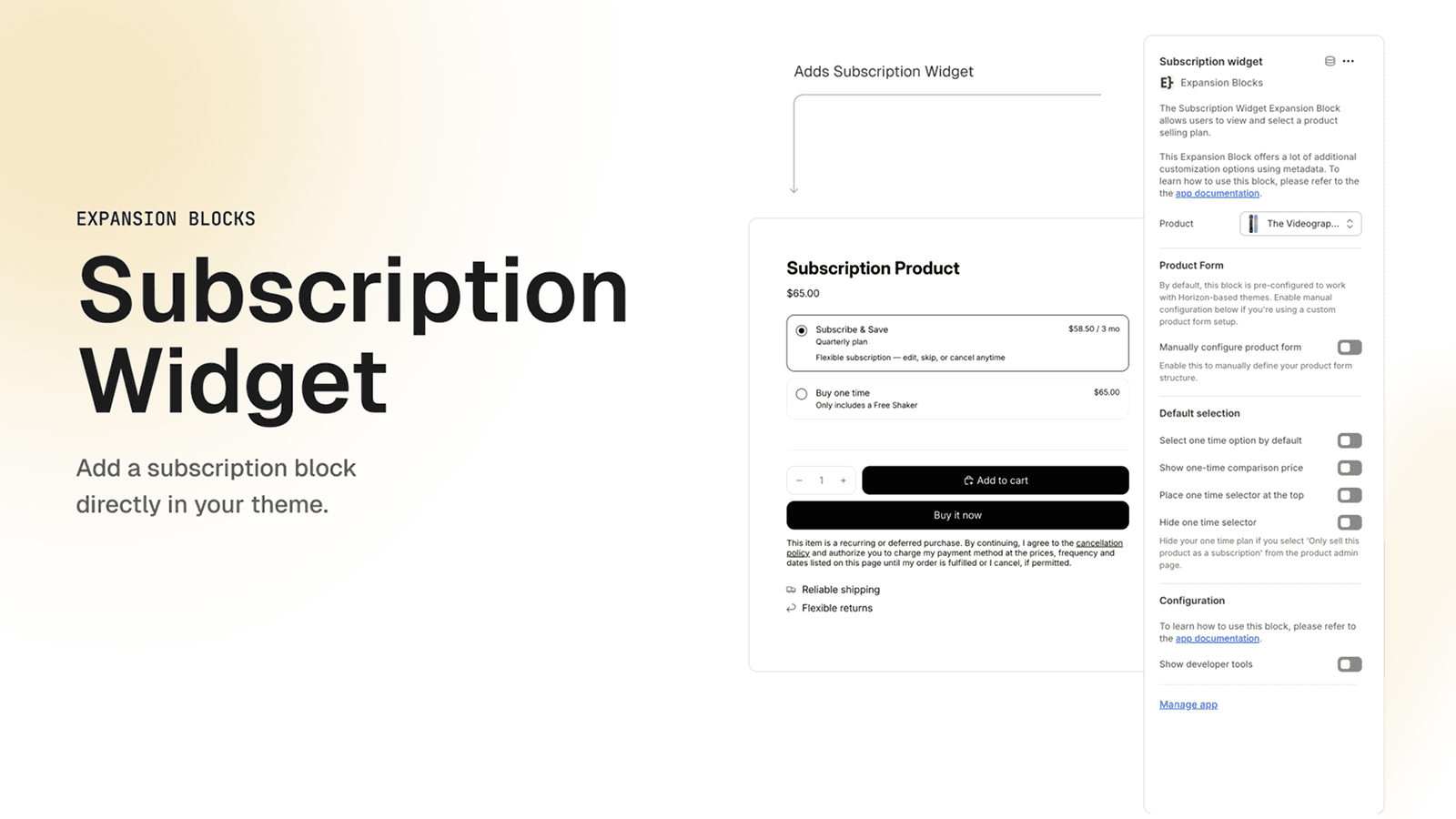 Add a subscription block directly in your theme.
