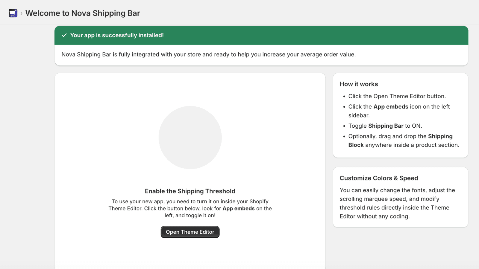 Customizing the shipping bar threshold, messages, and colors in