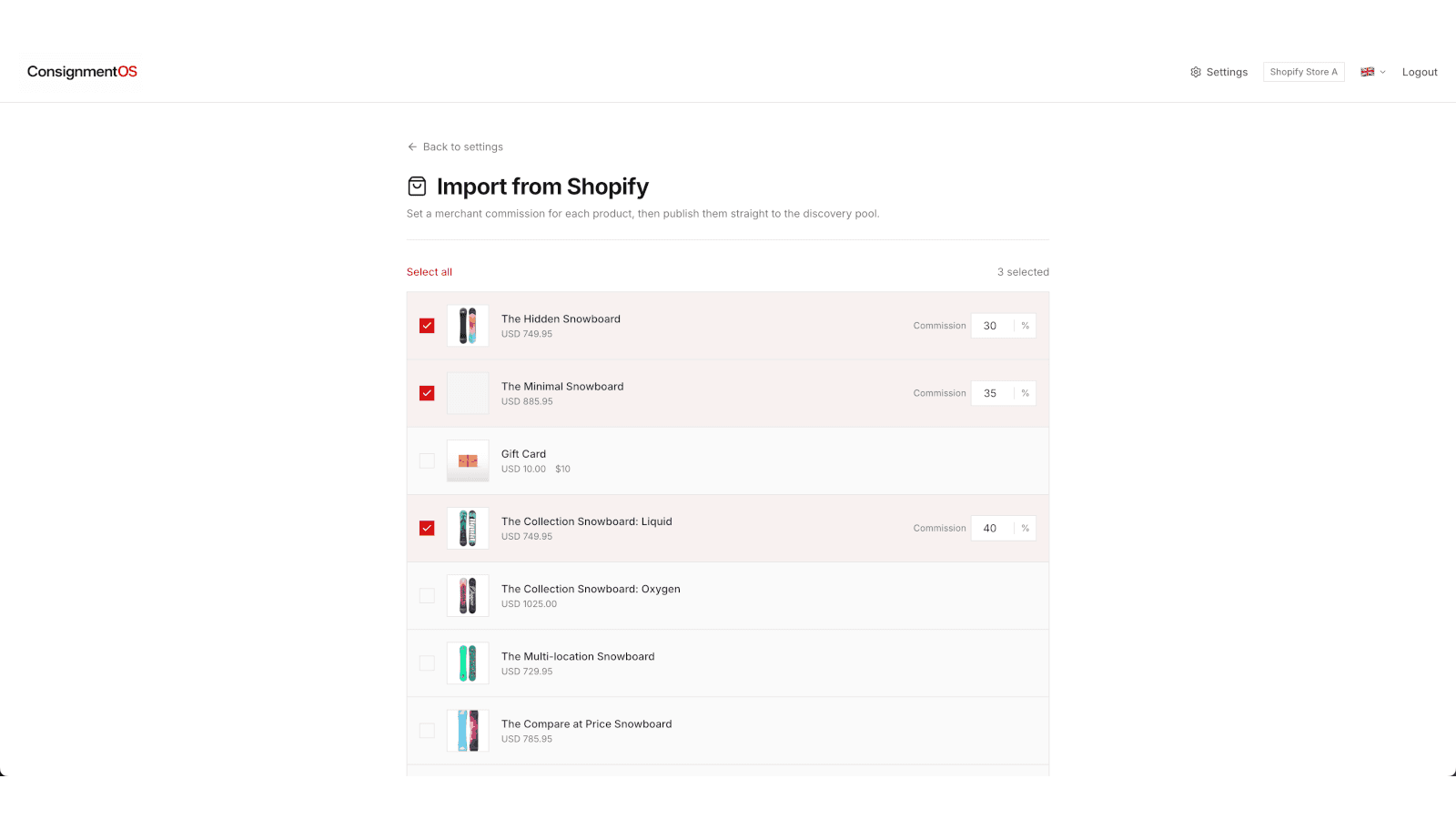 import products