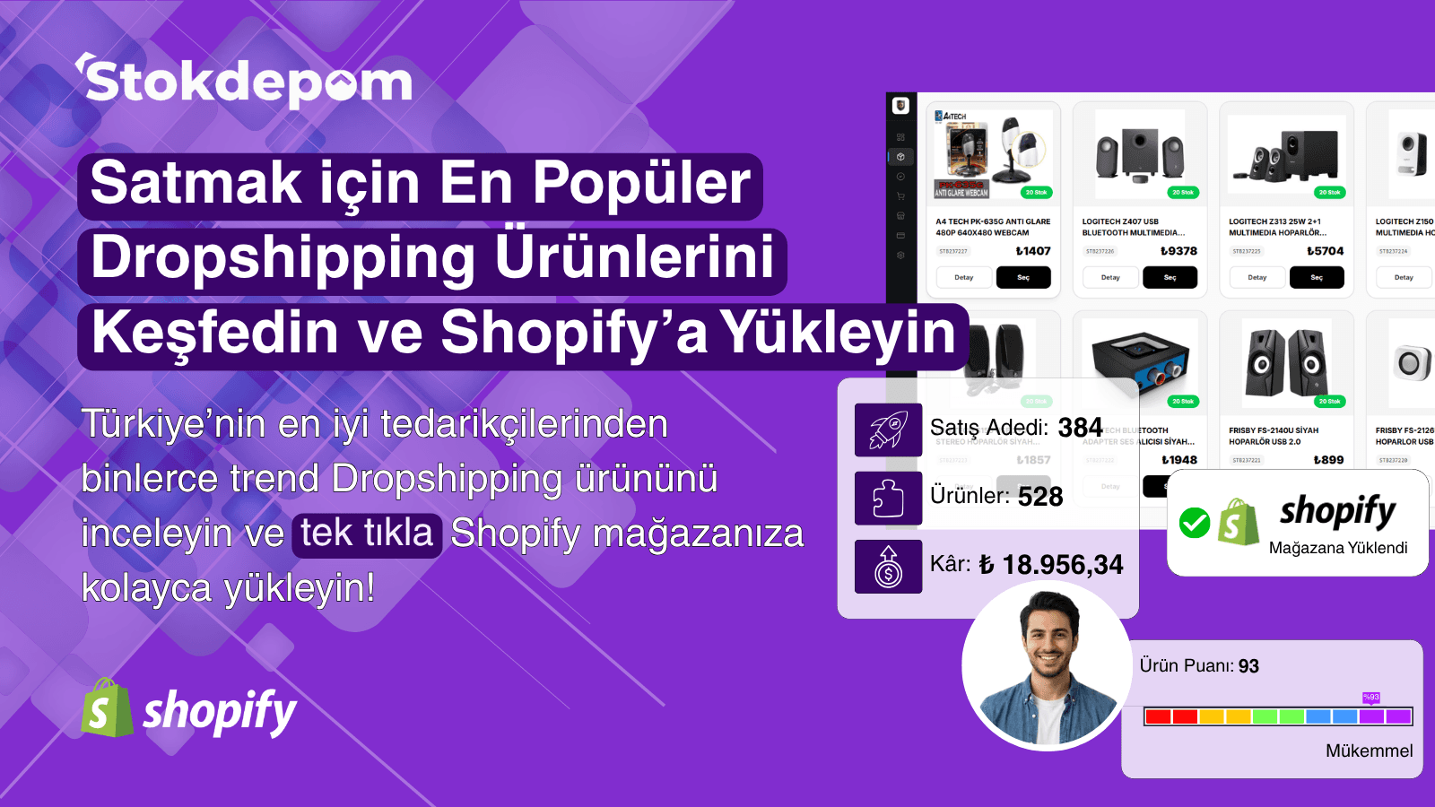 Ürünleri seç ve mağazana anında yükle