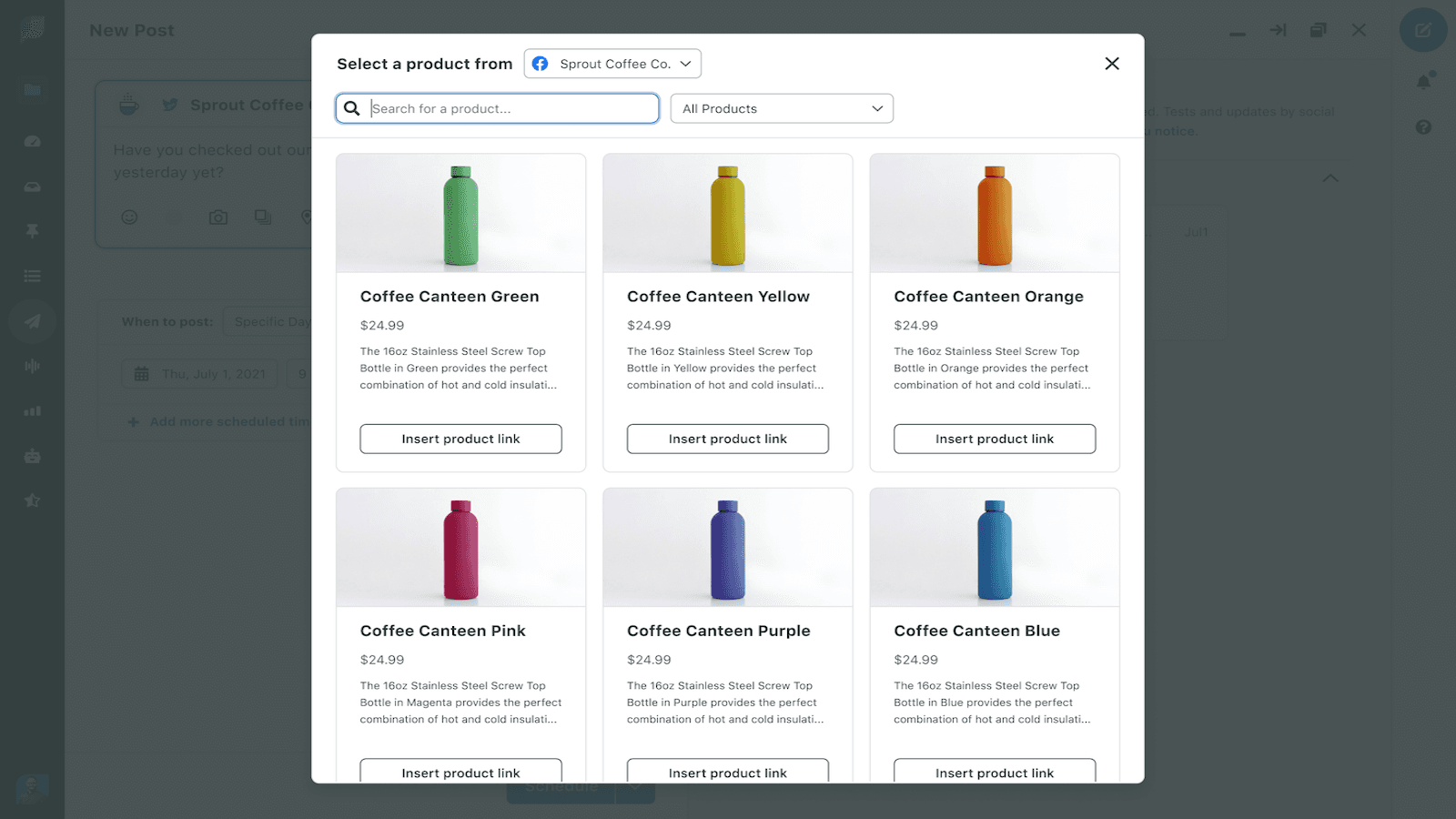 Share product links directly from Sprout