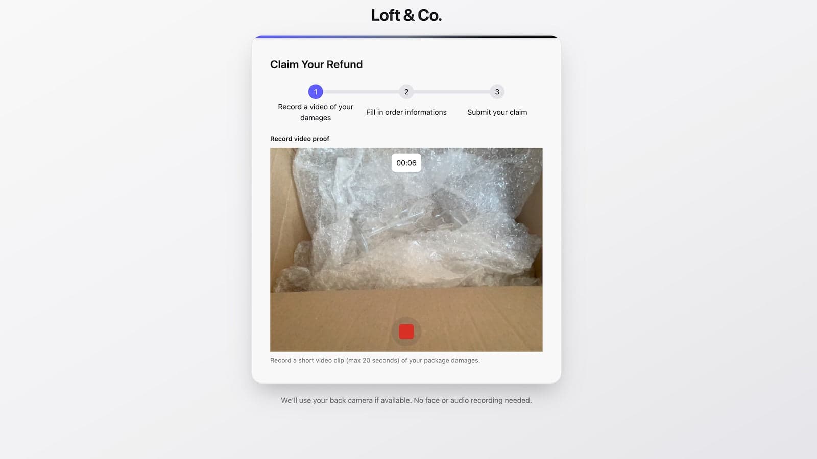 Live video return portal