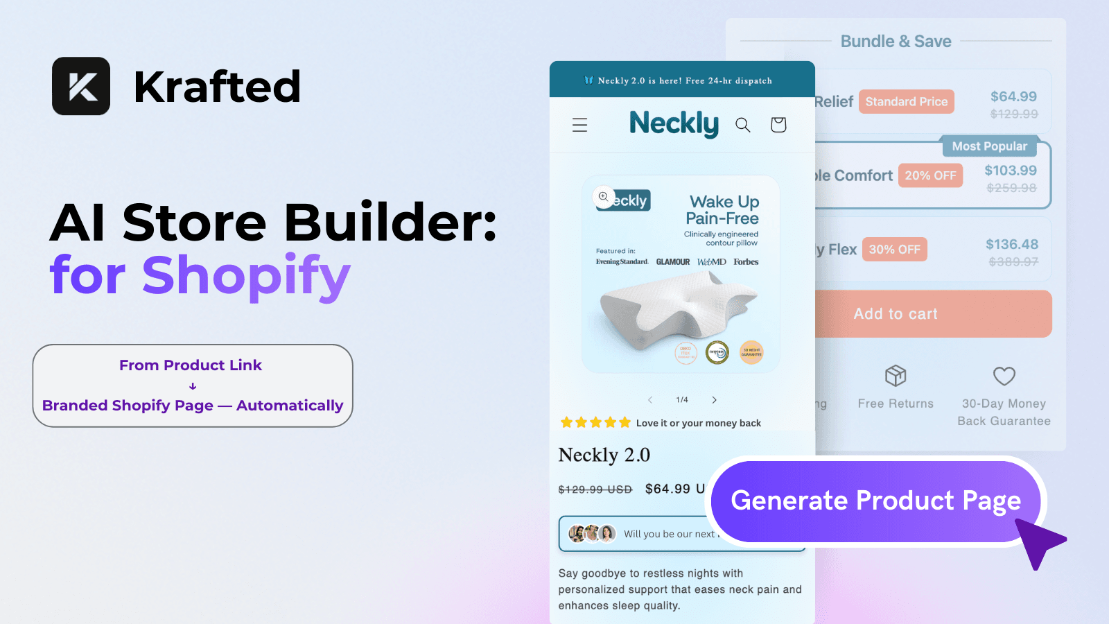 Before and after AI-generated Shopify store from AliExpress