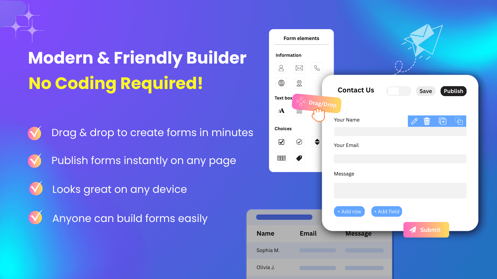 Drag & Drop Contact Form Builder
