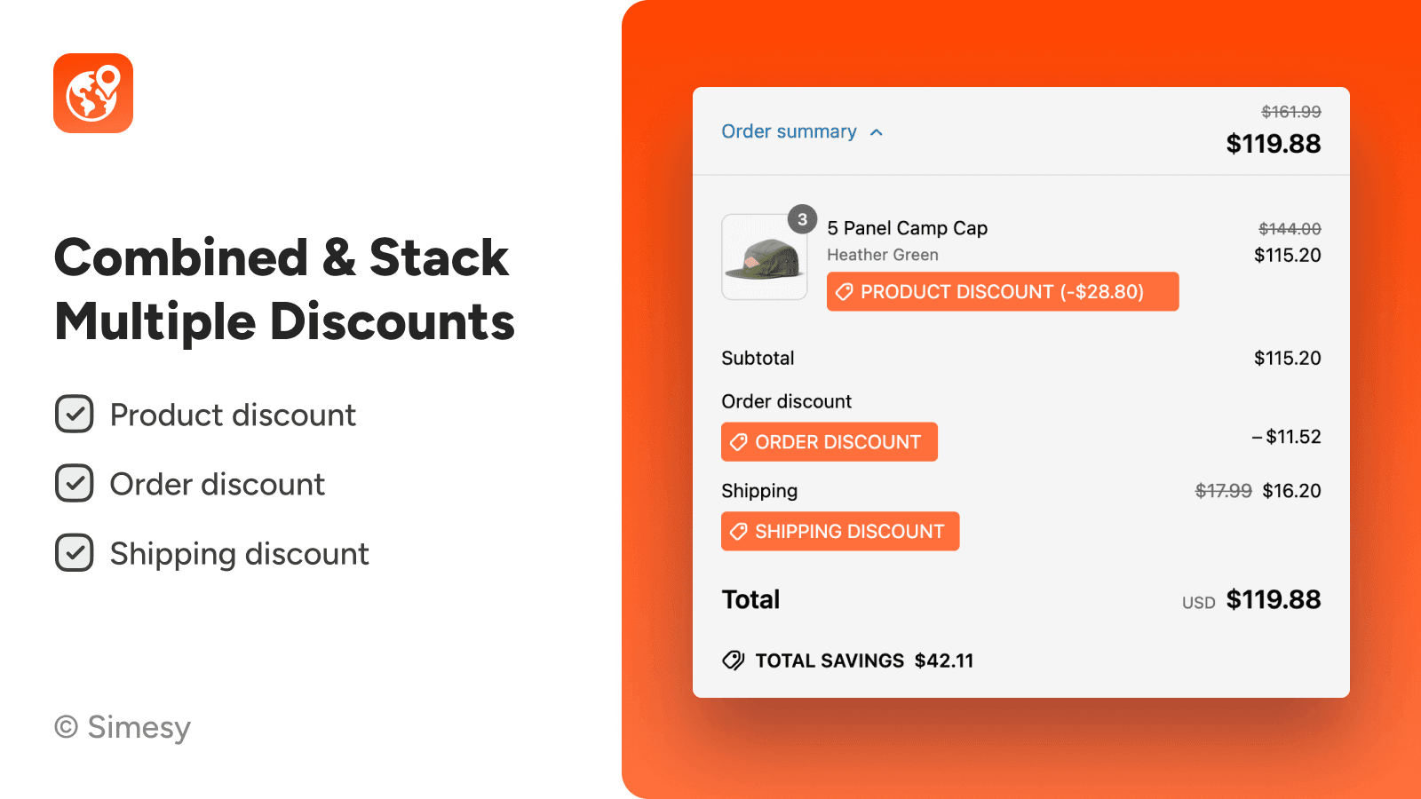 Combine free gift, product, order & shippings discounts to boose