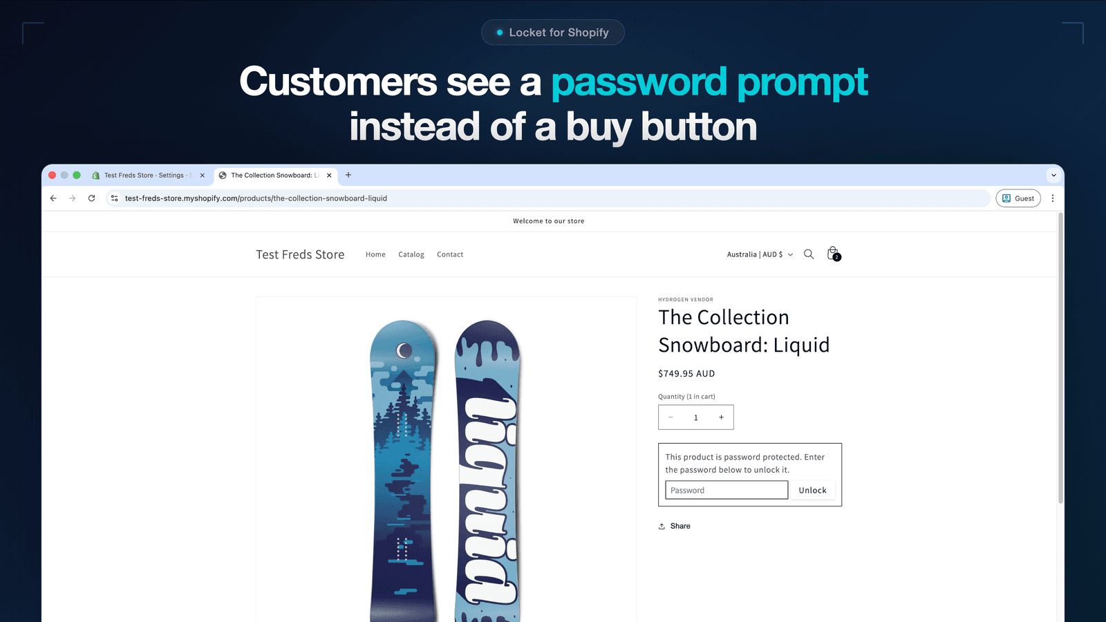 Customers see a password prompt instead of a buy button
