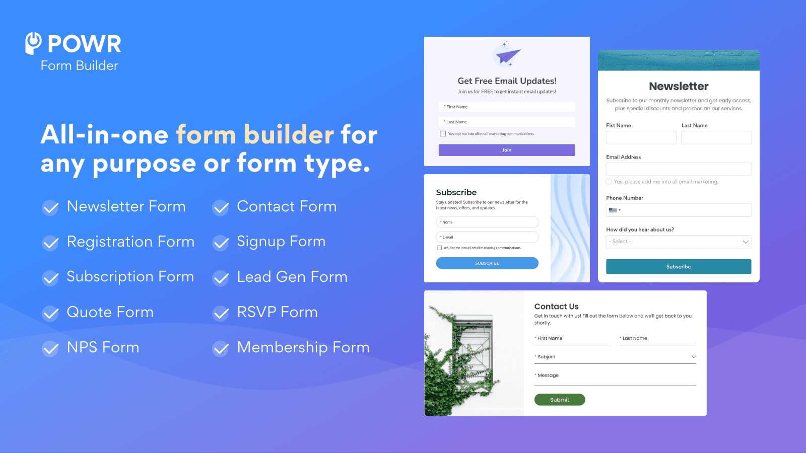 All-in-one form builder for any purpose or form type