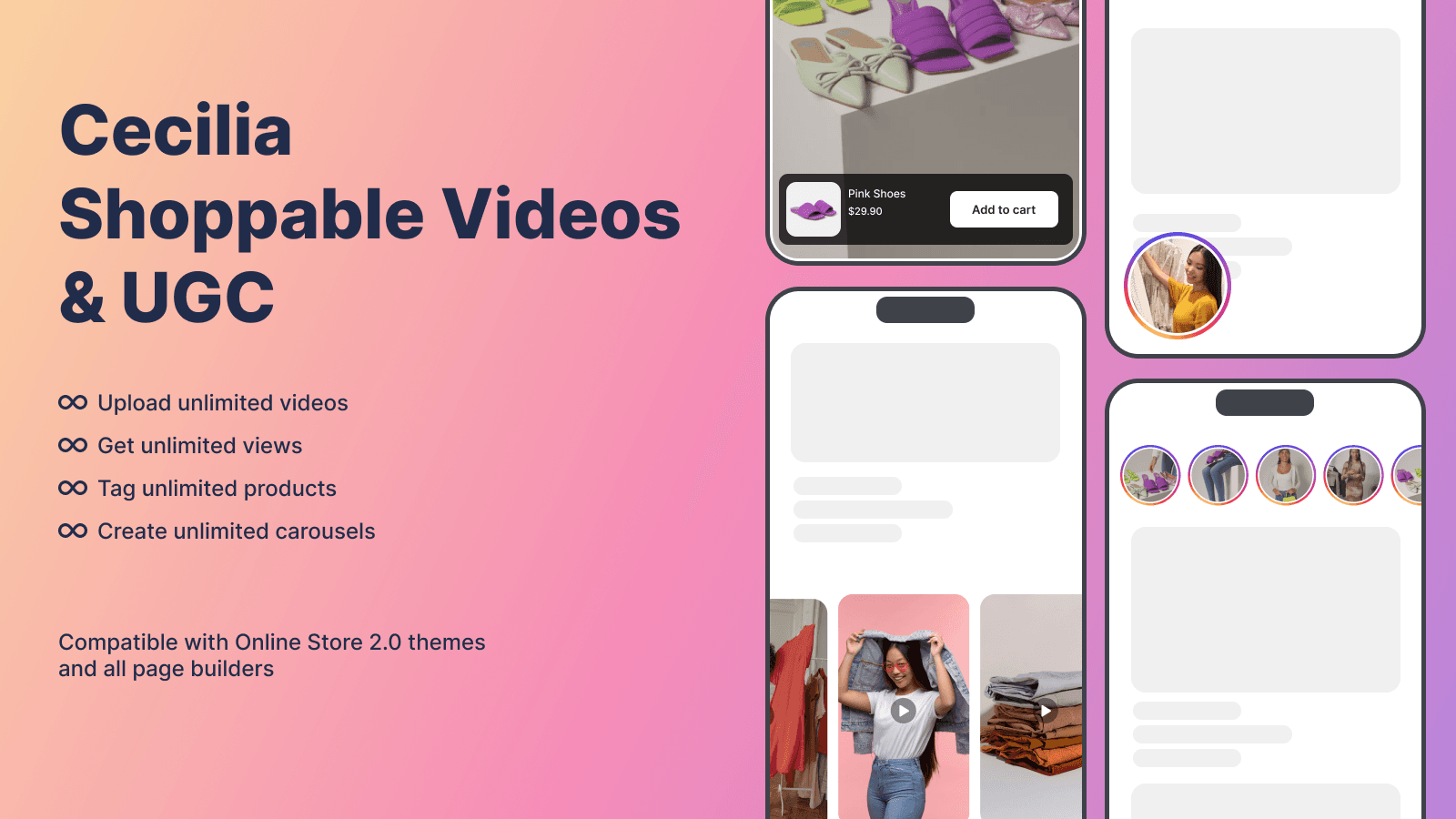 Cecilia shoppable videos ugc reels stories instagram tiktok