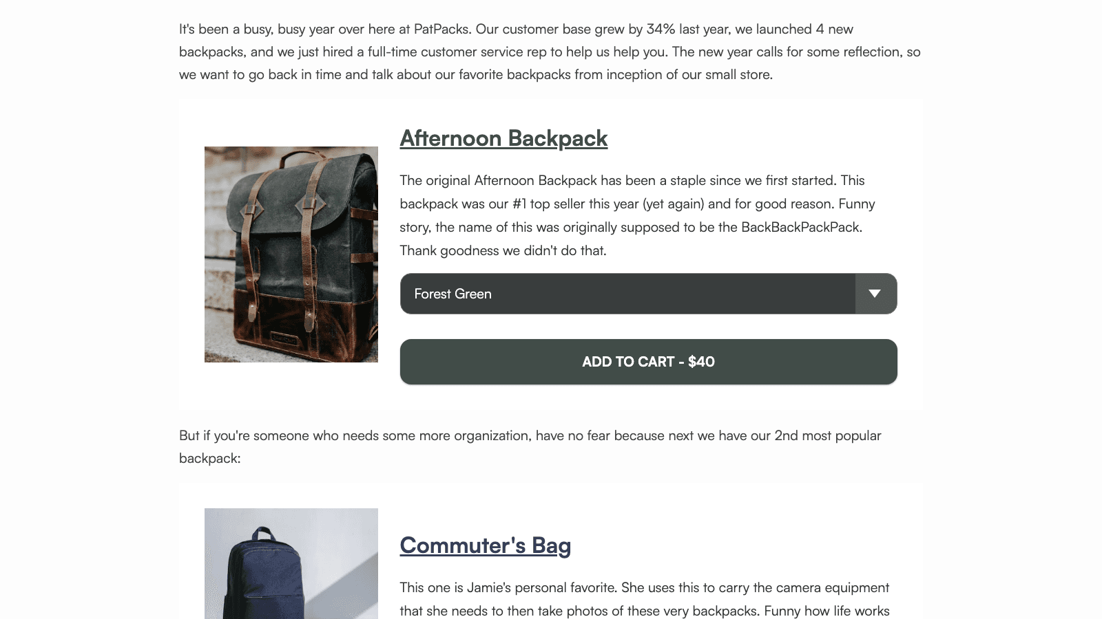 The embed displayed in the middle of a blog post.