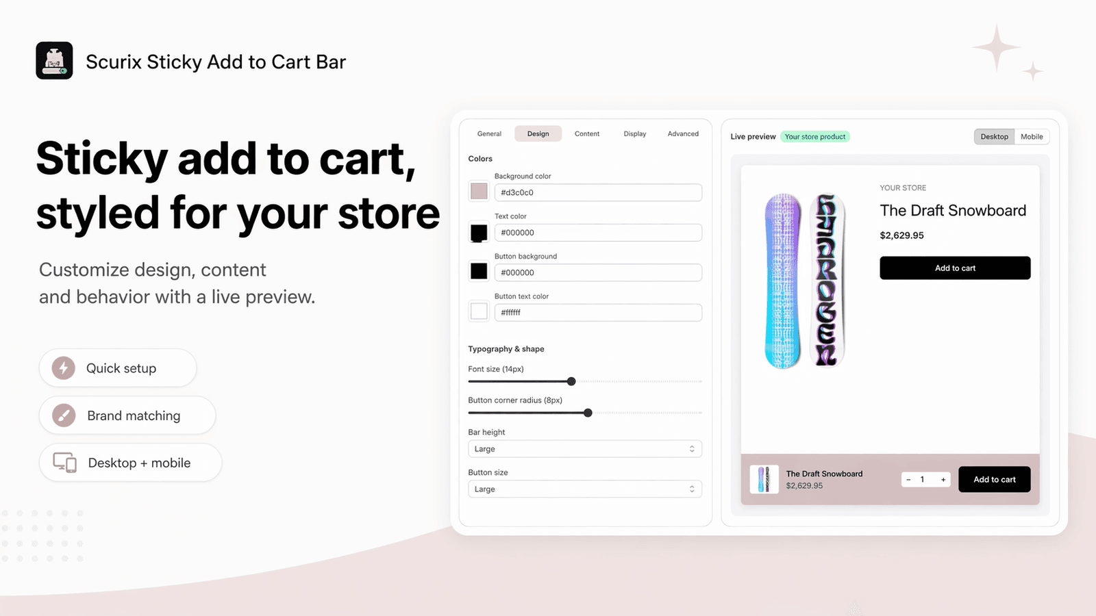 Scurix add to cart bar