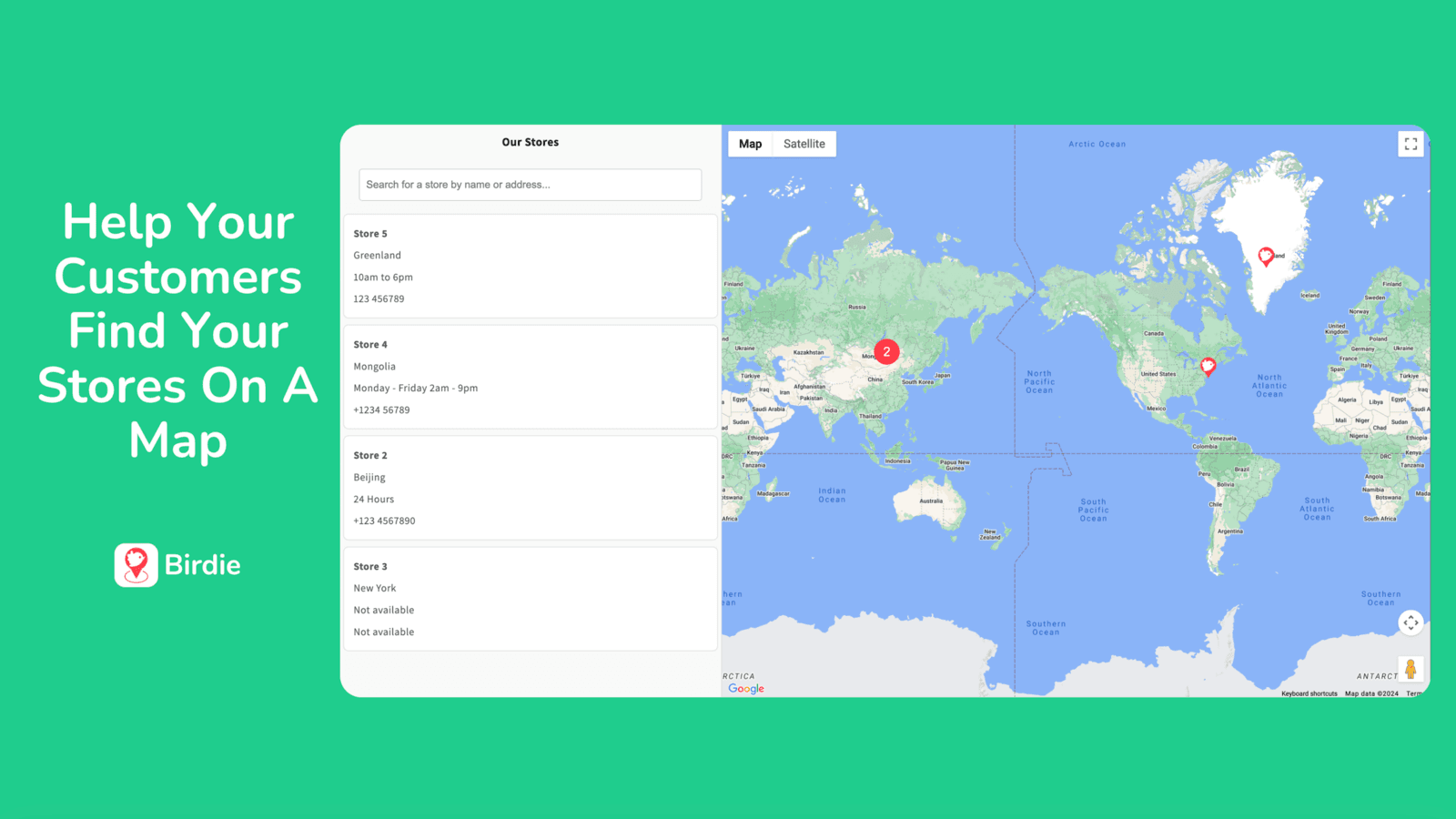 Store locator map store locations with store details list