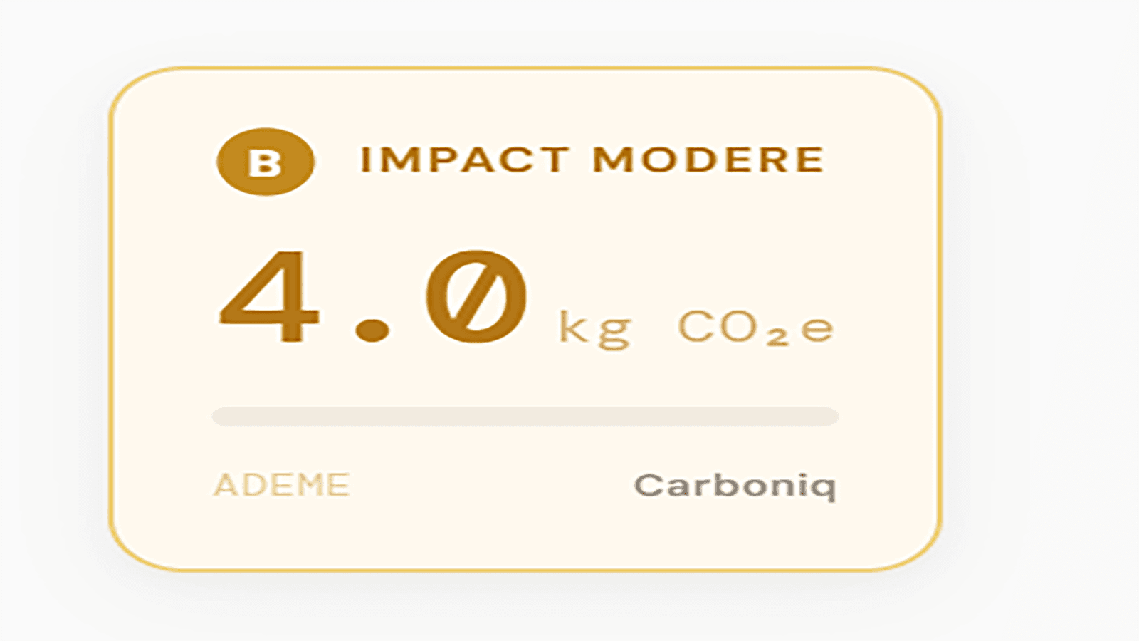 Carboniq dashboard showing product carbon scores