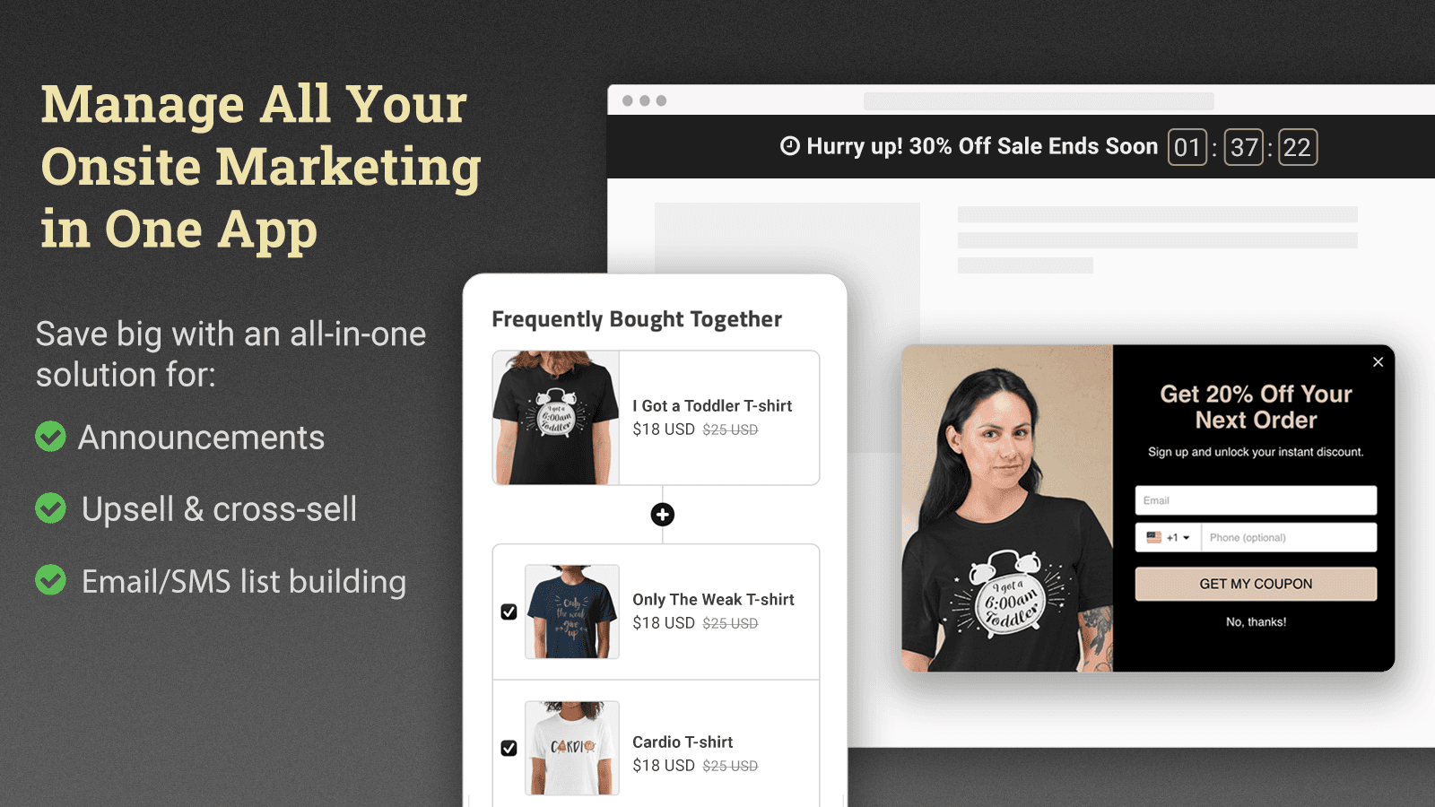 Attrac: For all announcements and upsell & cross-sell offers