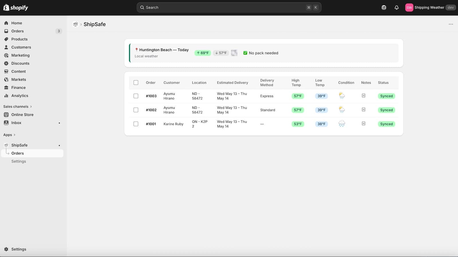 Bulk Sync Weather Info for all orders