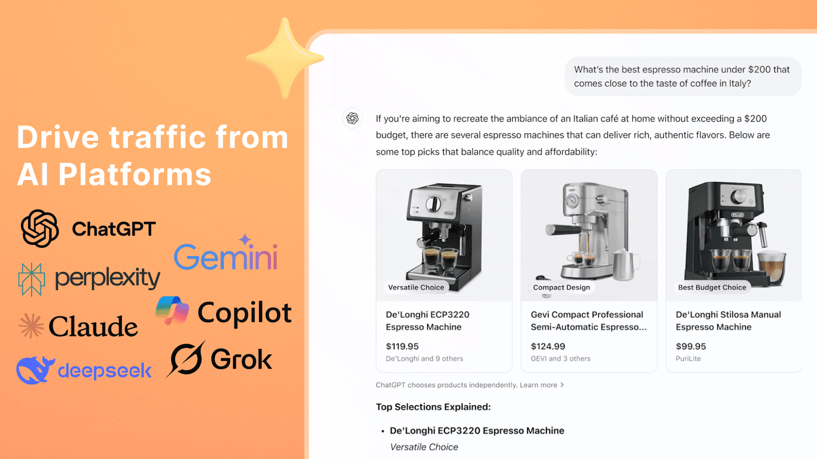 ChatGPT, Gemini, Perplexity, Claude, Copilot, Deepseek, Grok