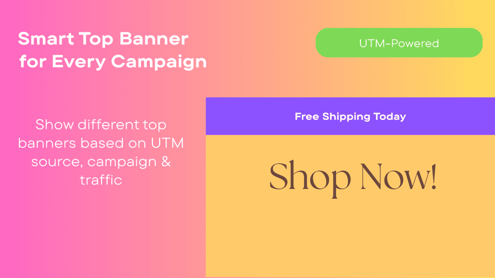 Smart top banner on a Shopify store showing a campaign message