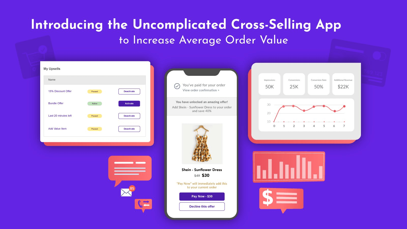 Increase AOV with this post purchase cross selling app