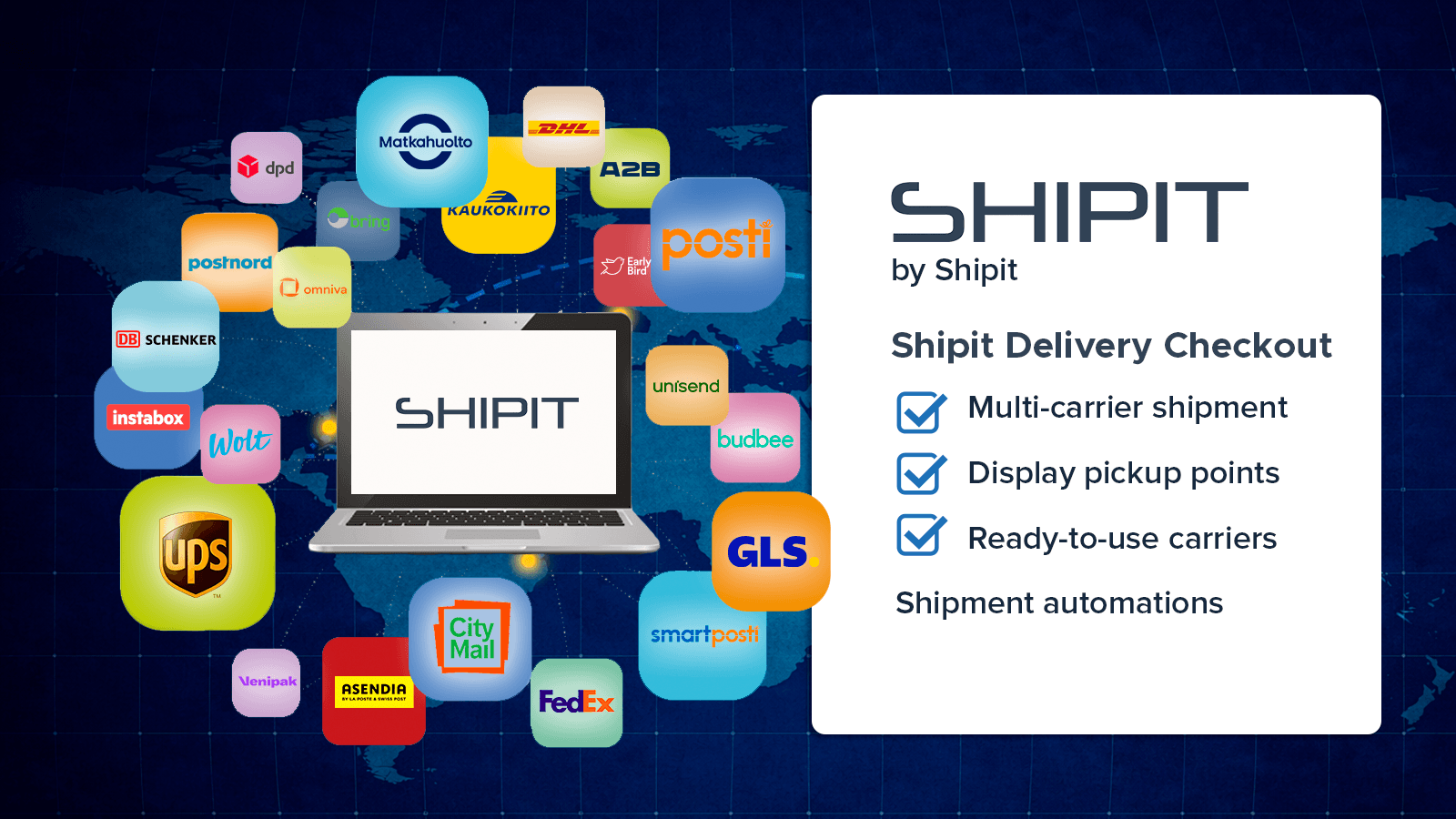Shipit Delivery Checkout: connect all carriers in one system.