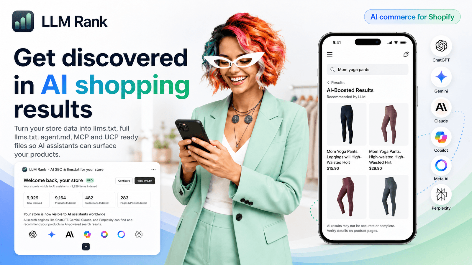 AI commerce ready Shopify store with LLM Rank