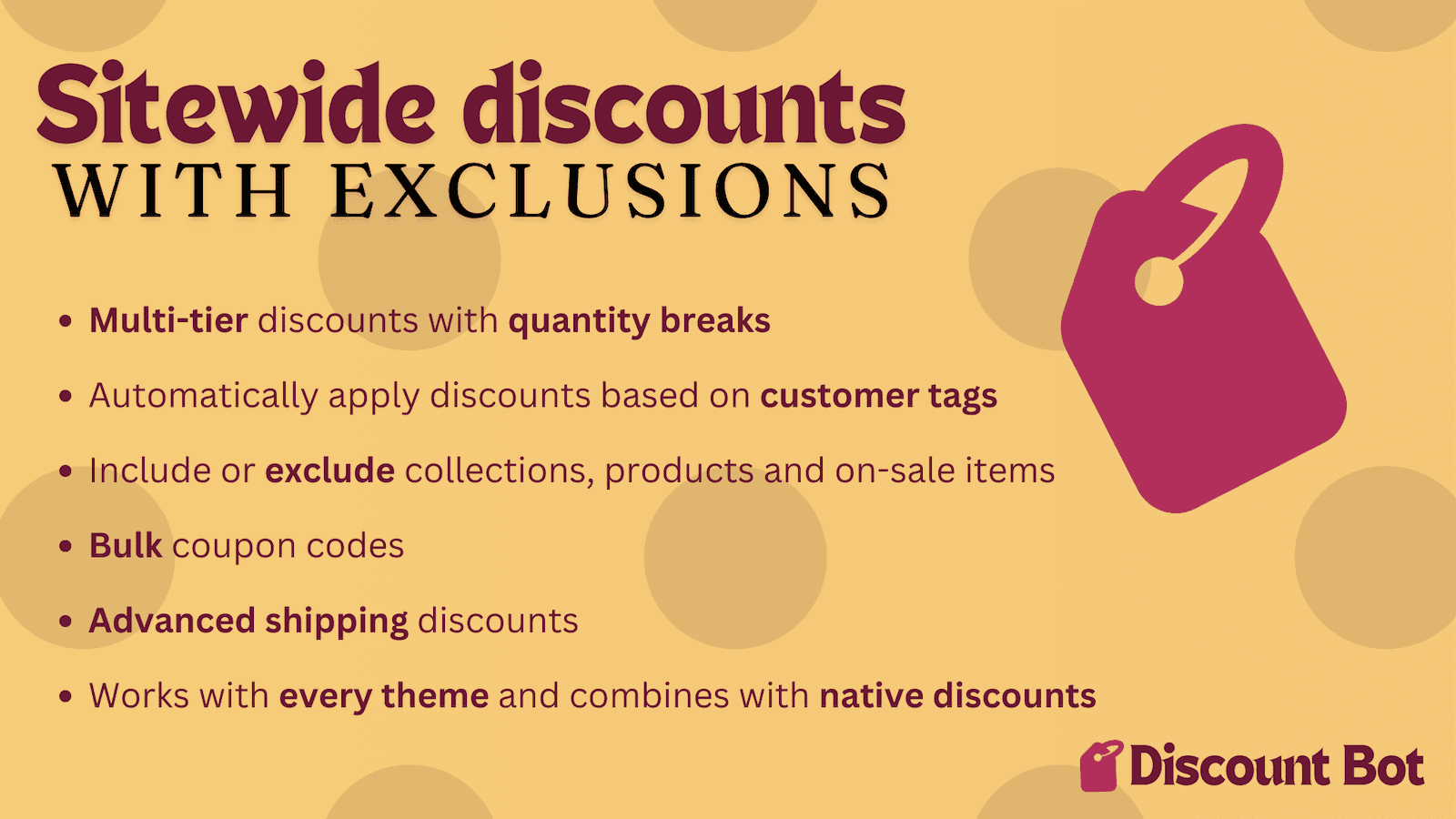 Sitewide discounts with exclusions
