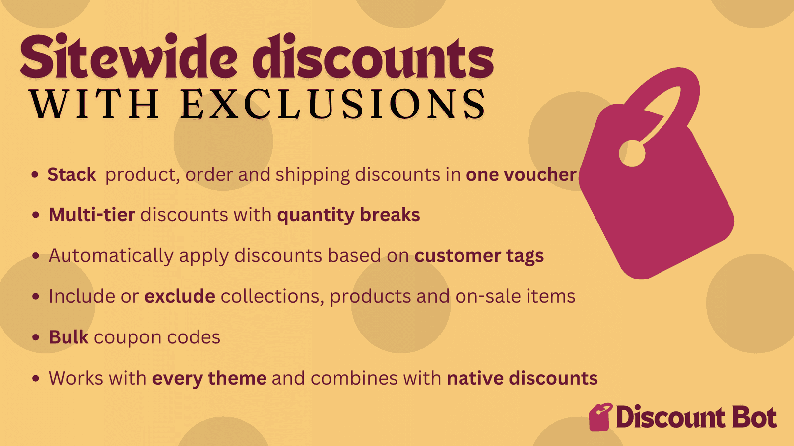 Sitewide discounts with exclusions