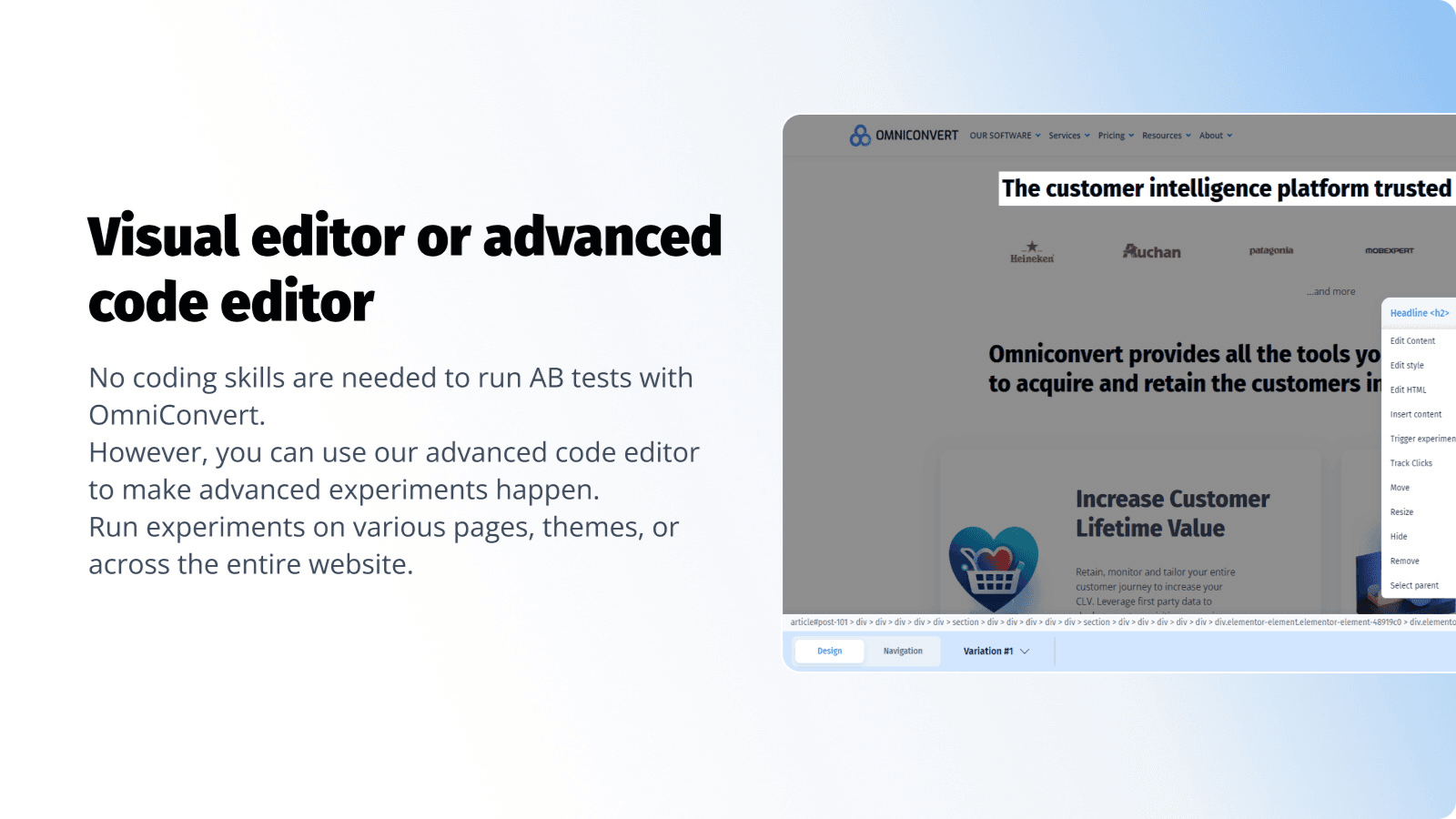 Launch AB testing experiments within minutes