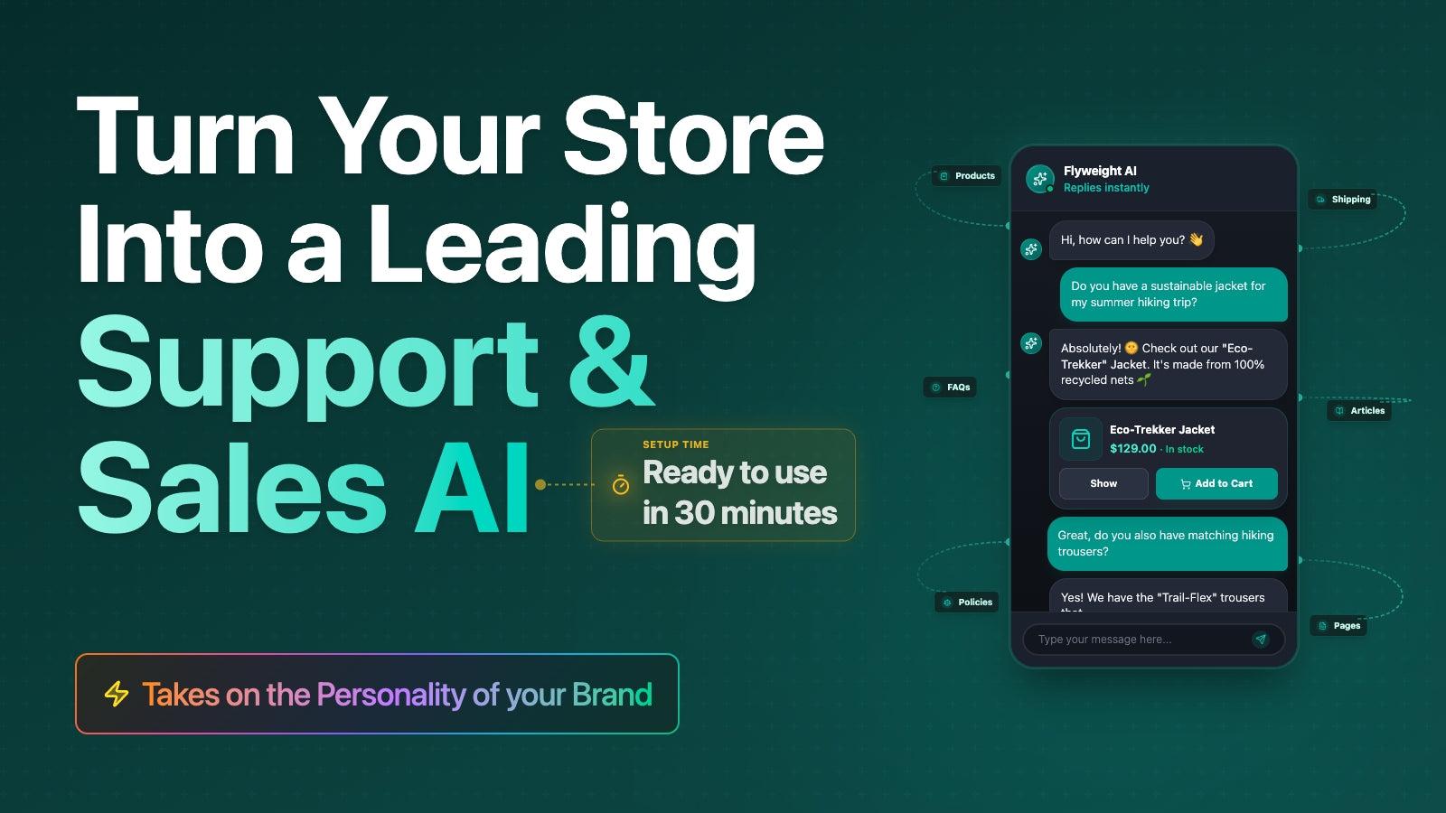 Flyweight AI Chatbot for Shopify