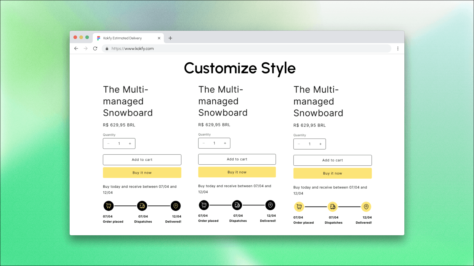 kokfy estimated delivery image editor shopify