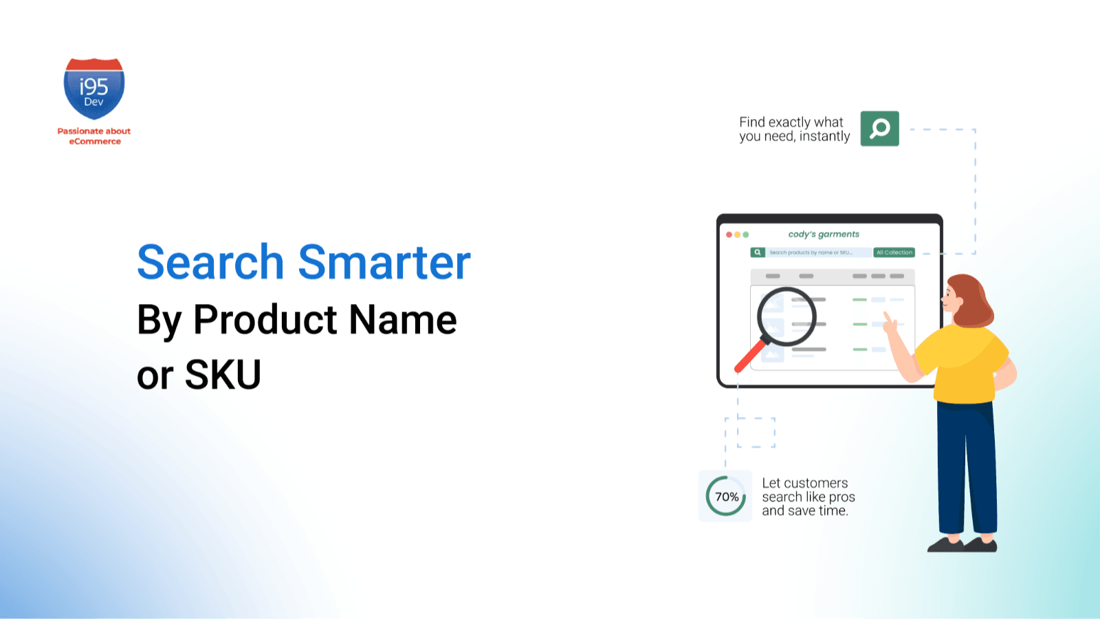 Search smarter by product name or SKU