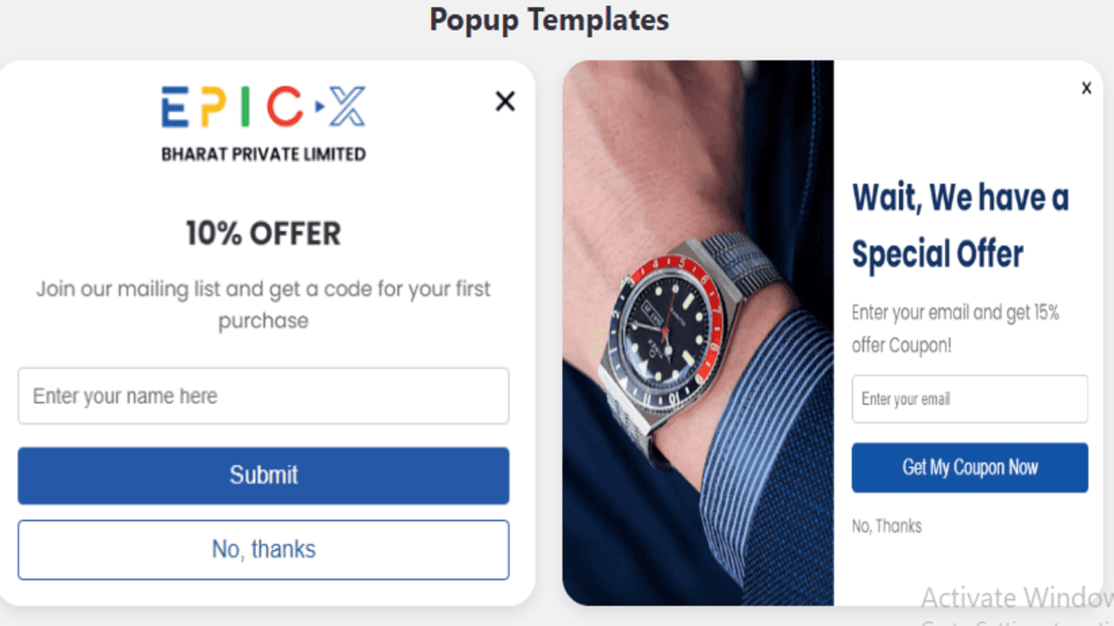 PopUp Templates