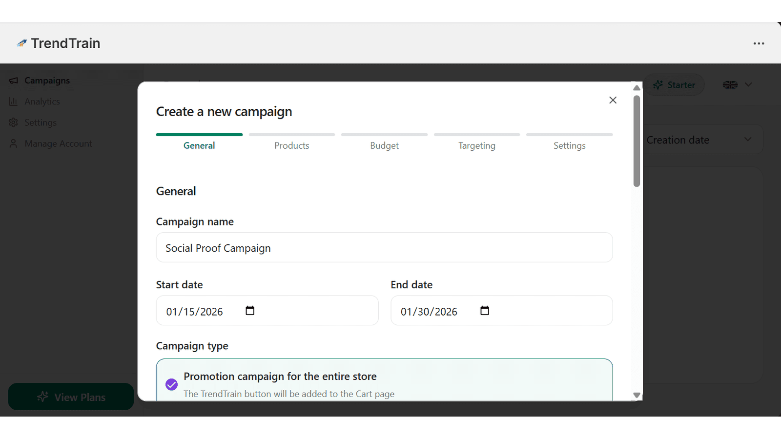 Create promotional campaign