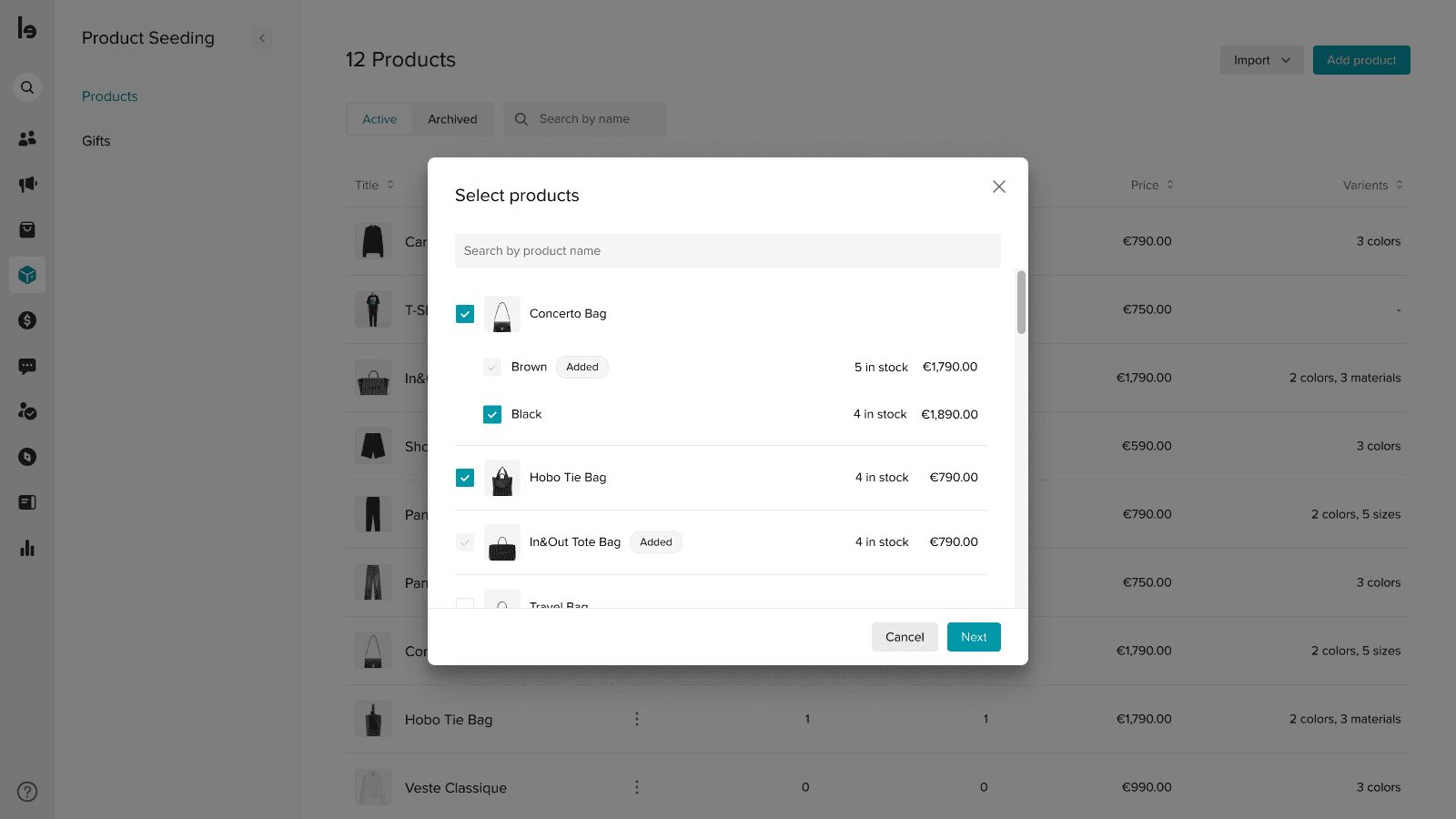 Import products from Shopify